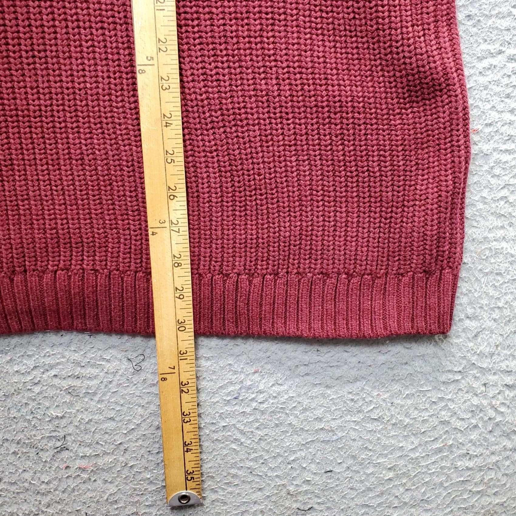 Vintage Woman Within Sweater Womens 1X Burgundy Knit Short Sleeve Crew Neck Pullover Size XL / US 12-14 / IT 48-50 - 3 Thumbnail