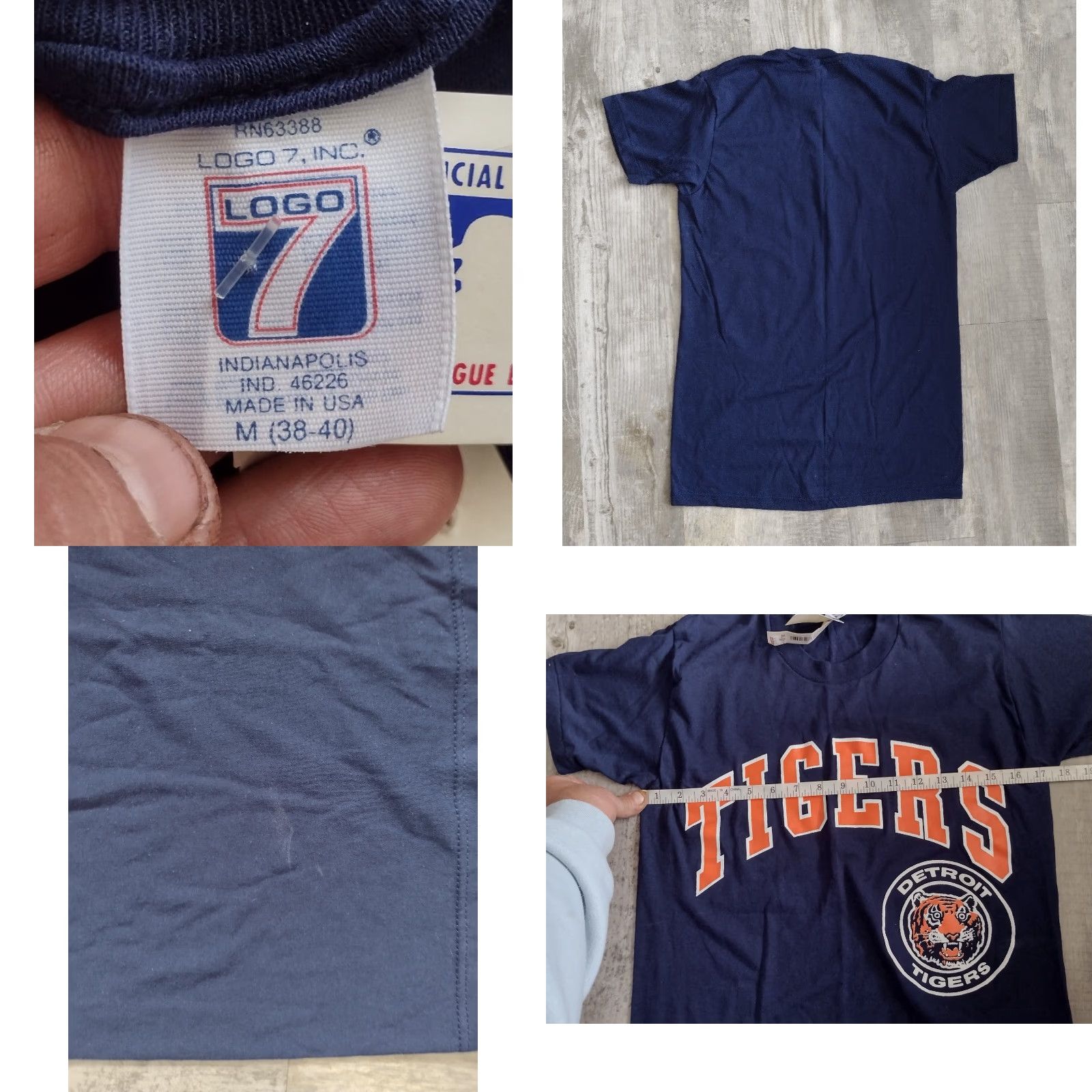 Logo 7 VINTAGE Logo 7 Detroit Tigers T-Shirt Men's M Blue 80s Graphic Single Stitch NWT Size US M / EU 48-50 / 2 - 8 Thumbnail
