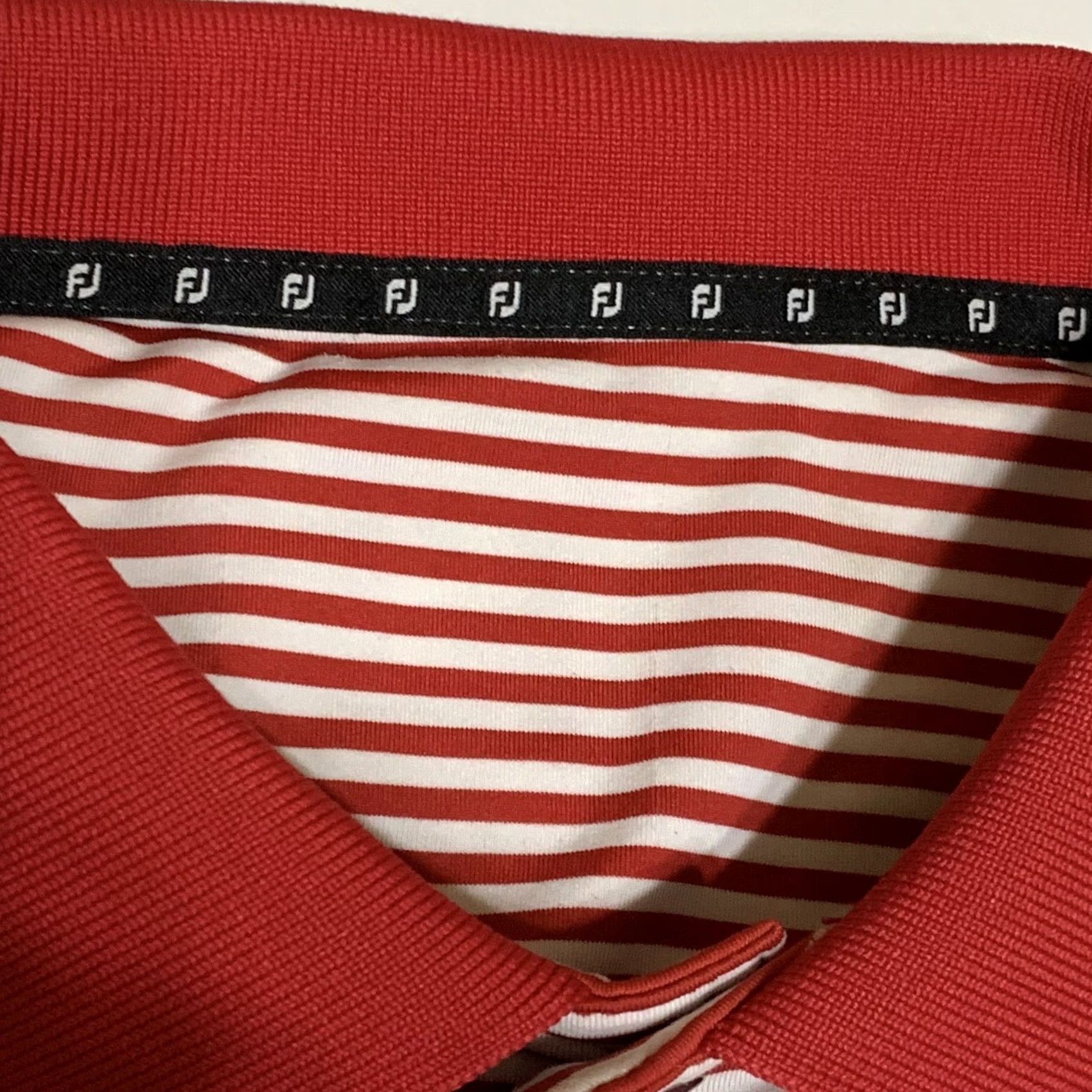 Footjoy FootJoy Mens Red Striped Stretch Short Sleeve Polo Shirt XL Golf Shirt Footjoy Polo Shirt Mens Red Striped Short Sleeve Polo Shirt XL Size US XL / EU 56 / 4 - 7 Thumbnail