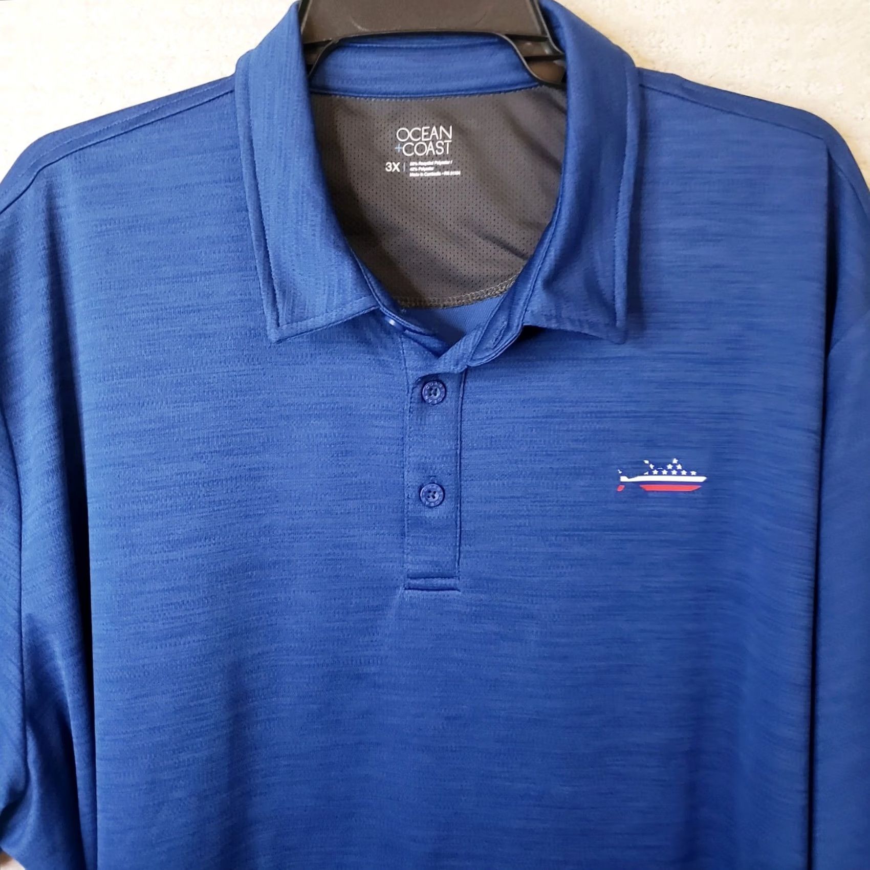 Vintage Ocean & Coast Polo Shirt Men's Blue 3X Short Sleeve Fish Logo Size US XXL / EU 58 / 5 - 3 Thumbnail