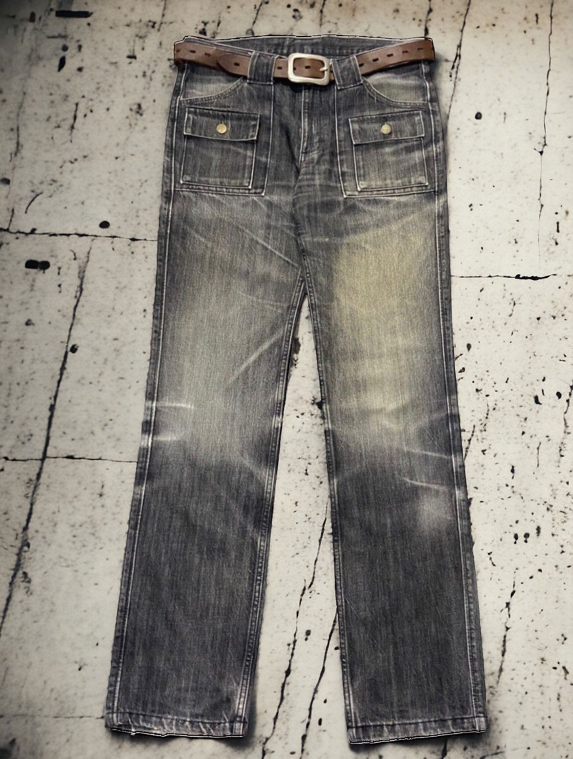 Edwin × Lee × Levi's Vintage Lee Bush Denim Pants With Leather Belt Size US 32 / EU 48 - 1 Thumbnail