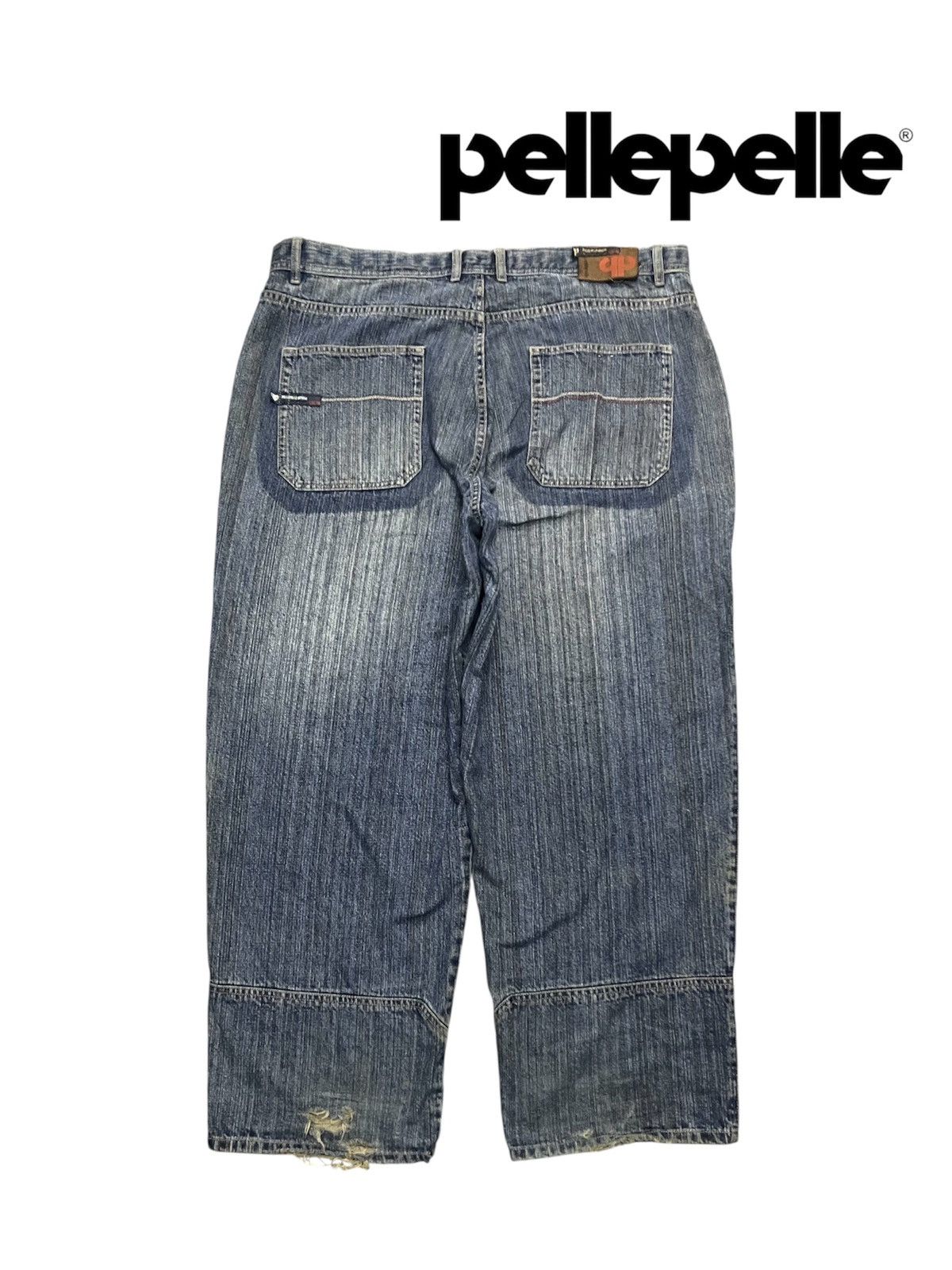 Marc Buchanan 90s PELLE PELLE BY MARC BUCHANAN BAGGY DOUBLE KNEE JEANS Size US 41 - 2 Thumbnail