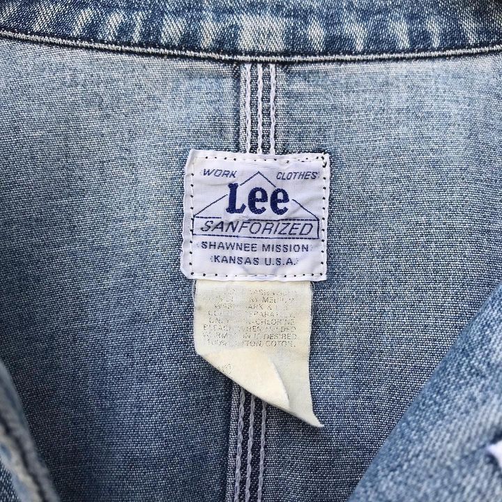 Lee × Vintage Vintage Lee Chore Jacket denim blue jeans Sanforized Coveral Size US L / EU 52-54 / 3 - 3 Thumbnail