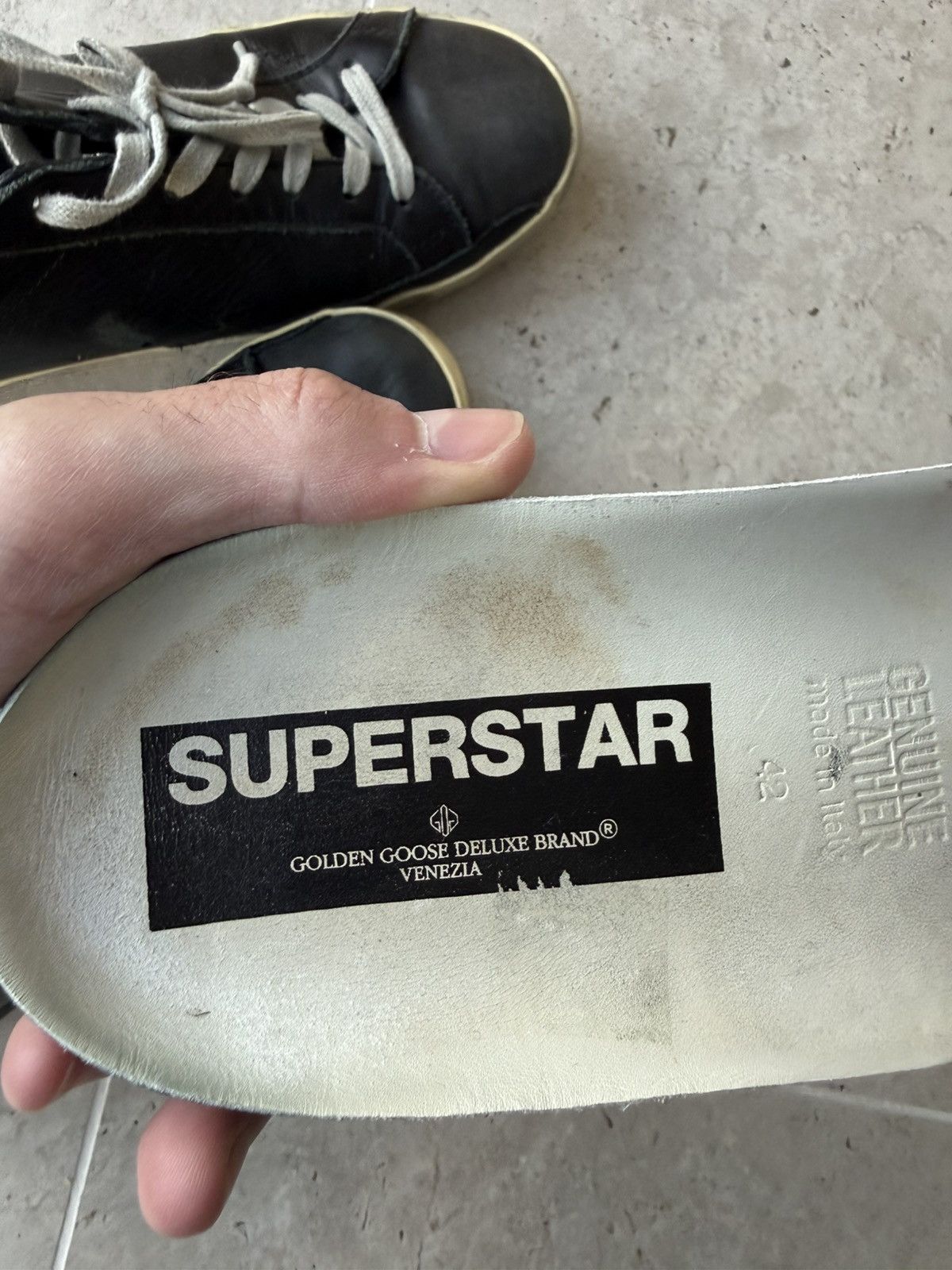 Golden Goose Golden Goose Superstar All Black Leather Sneakers Size US 9 / EU 42 - 10 Thumbnail