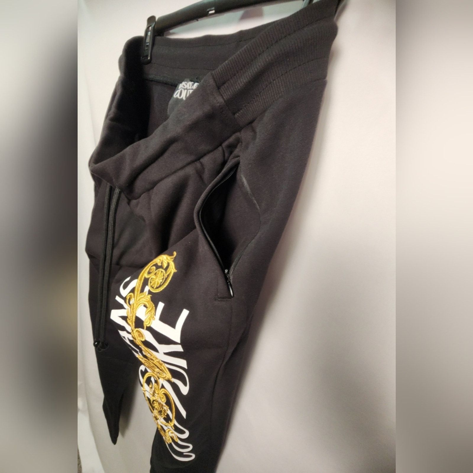 Versace Versace Black Track Pants with Gold Embroidery Logo New XL Size 34" / US 12 / IT 48 - 8 Thumbnail