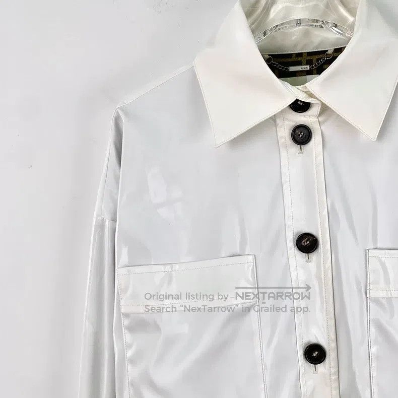 Fendi Fendi White inner logo full print patent leather lapel sin Size XXS / US 00 / IT 34 - 3 Thumbnail