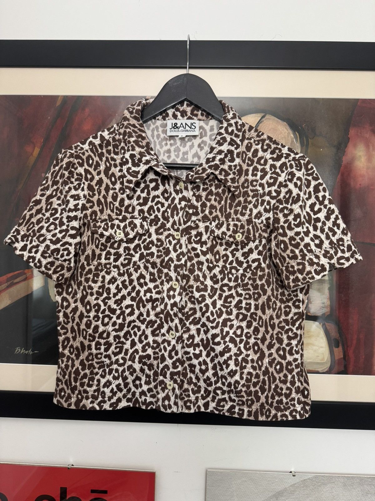 Dolce & Gabbana Vintage Y2k Rare DOLCE GABBANA Leopard Print Cropped Shirt Size S / US 4 / IT 40 - 1 Thumbnail