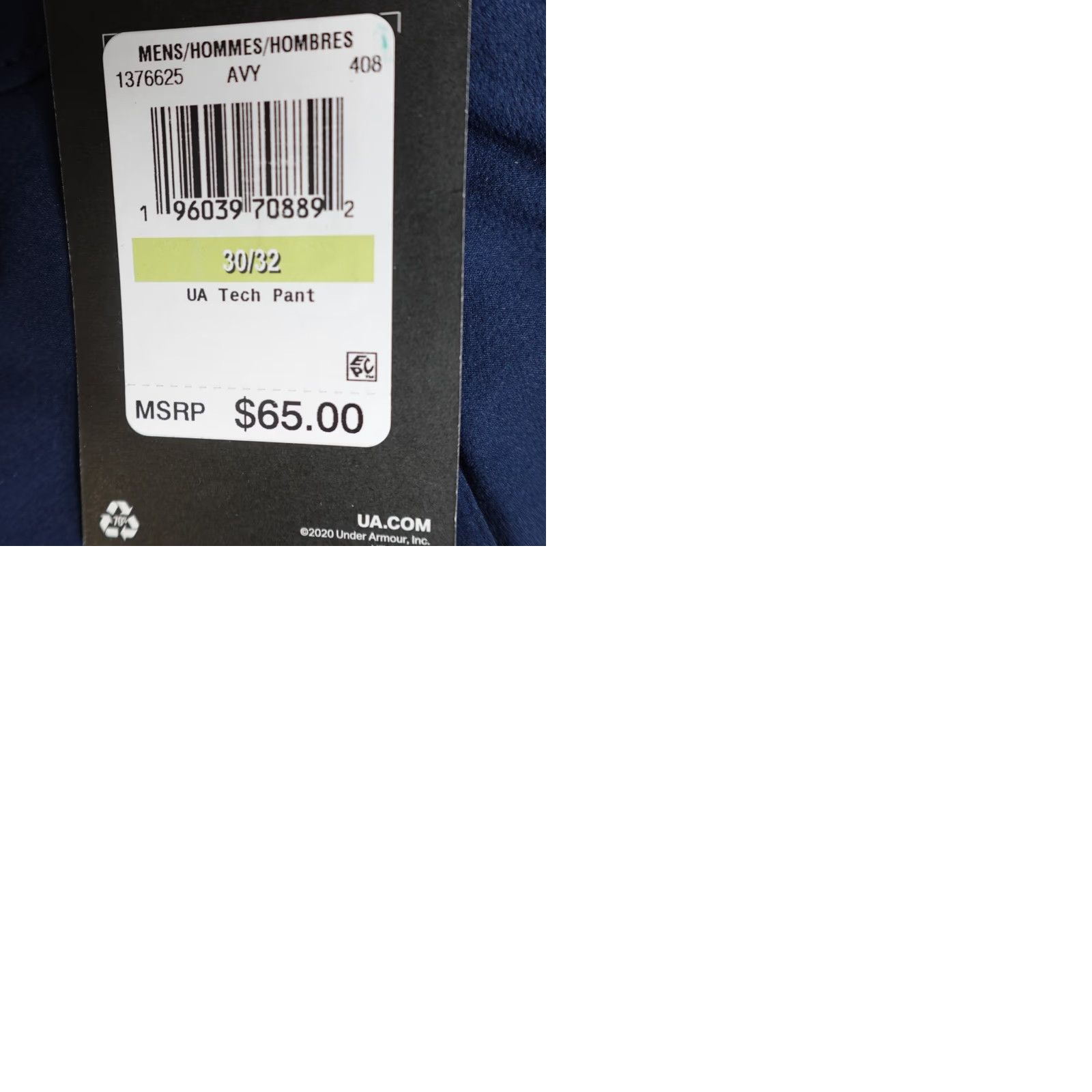 Under Armour Under Armour Pants 29 x 30 Blue Solid Performance Golf Straight UA Tech NEW Size US 29 - 9 Thumbnail