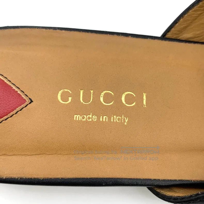 Gucci Gucci Black logo striped webbing wrap head flat slippers Size US 8.5 / IT 38.5 - 7 Thumbnail