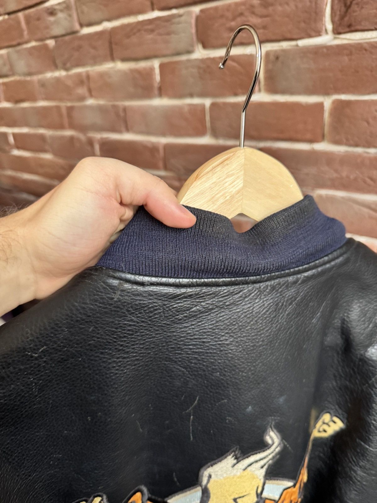 Thunderdome Rare 90s Thunderdome Leather Bomber Jacket Gabber Hardcore Size US XL / EU 56 / 4 - 18 Thumbnail
