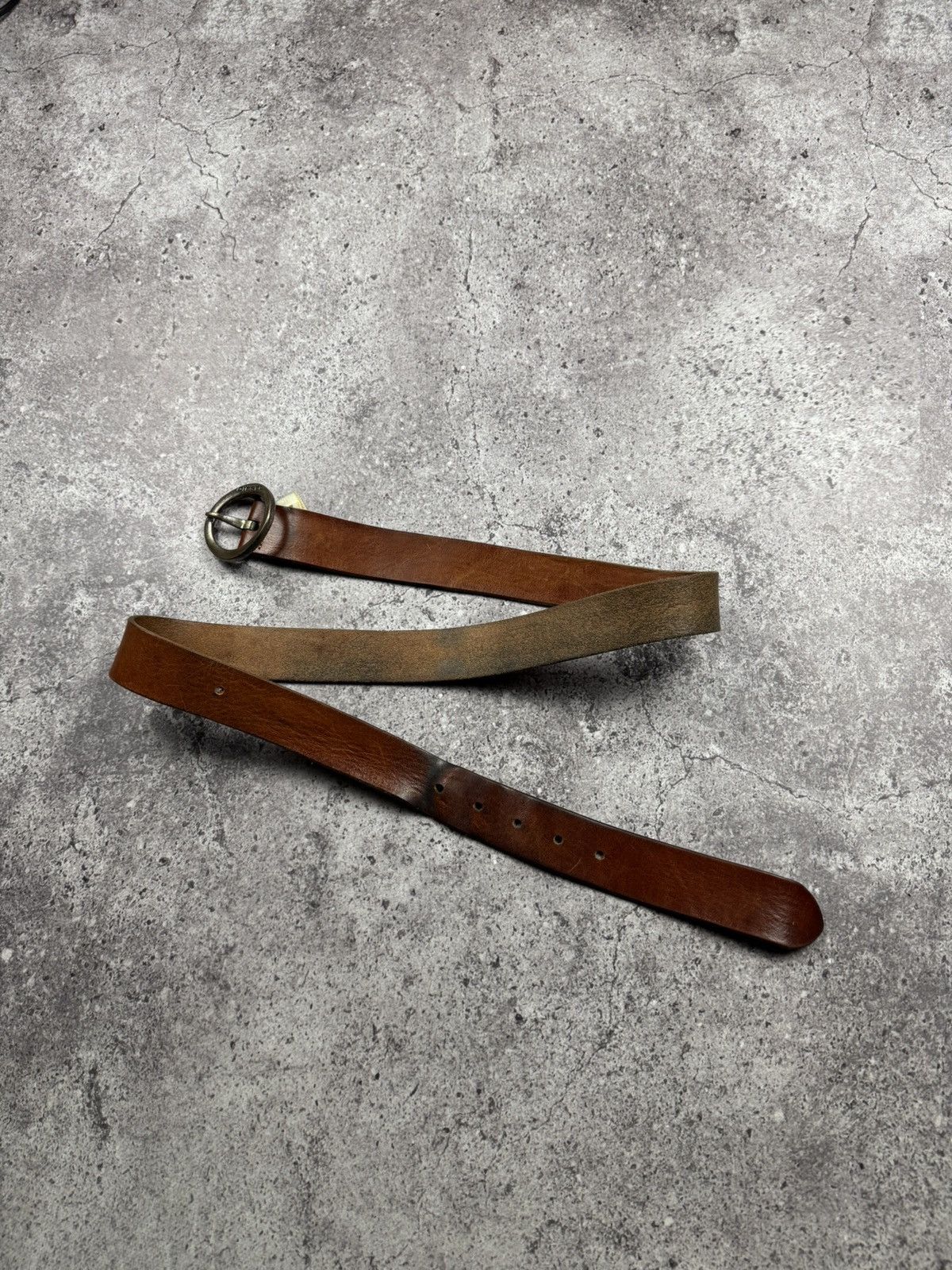 Diesel Vintage Diesel Leather Belt 90s Metal Letter Buckle Rare Y2K Size ONE SIZE - 7 Thumbnail
