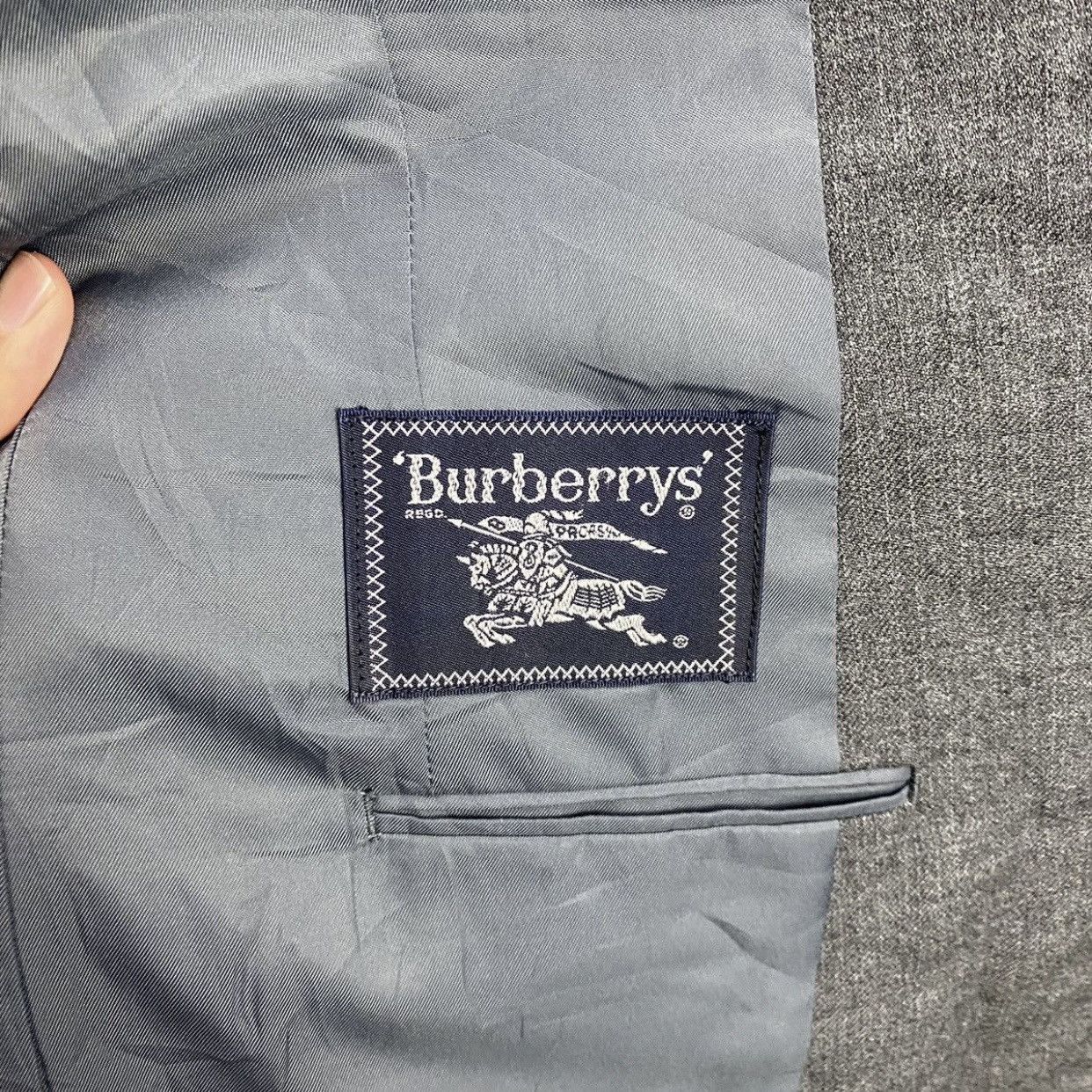 Burberry Burberrys Vintage Charcoal Gray 2-ButtonTailoredBlazerJacket Size US M / EU 48-50 / 2 - 12 Thumbnail