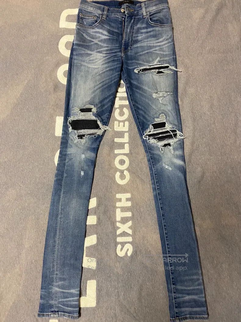 Amiri Amiri Size 29 Mx1 patchwork washed stone blue jeans for 17- Size US 29 - 1 Thumbnail