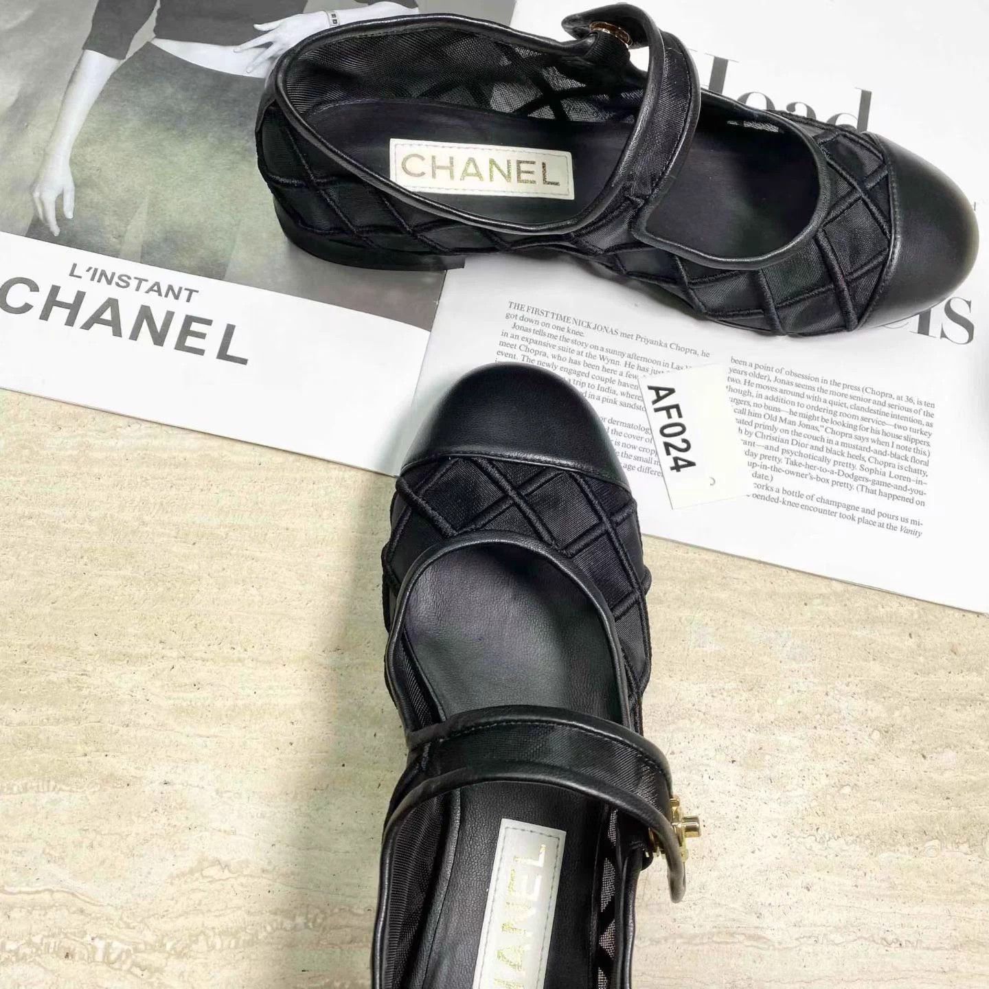Chanel Chanel Coco Beach 25M Fabric Flat Mary Janes 37.5C 98 Size US 7 / IT 37 - 4 Thumbnail