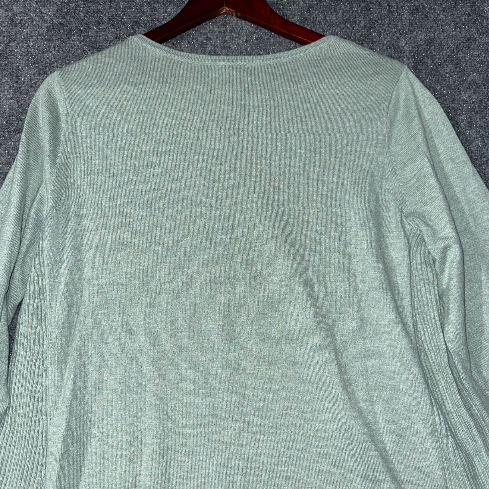 J. Jill J Jill Sweater Women M Green Cotton Blend Long Sleeve Pullover Ribbed Side Size M / US 6-8 / IT 42-44 - 7 Thumbnail