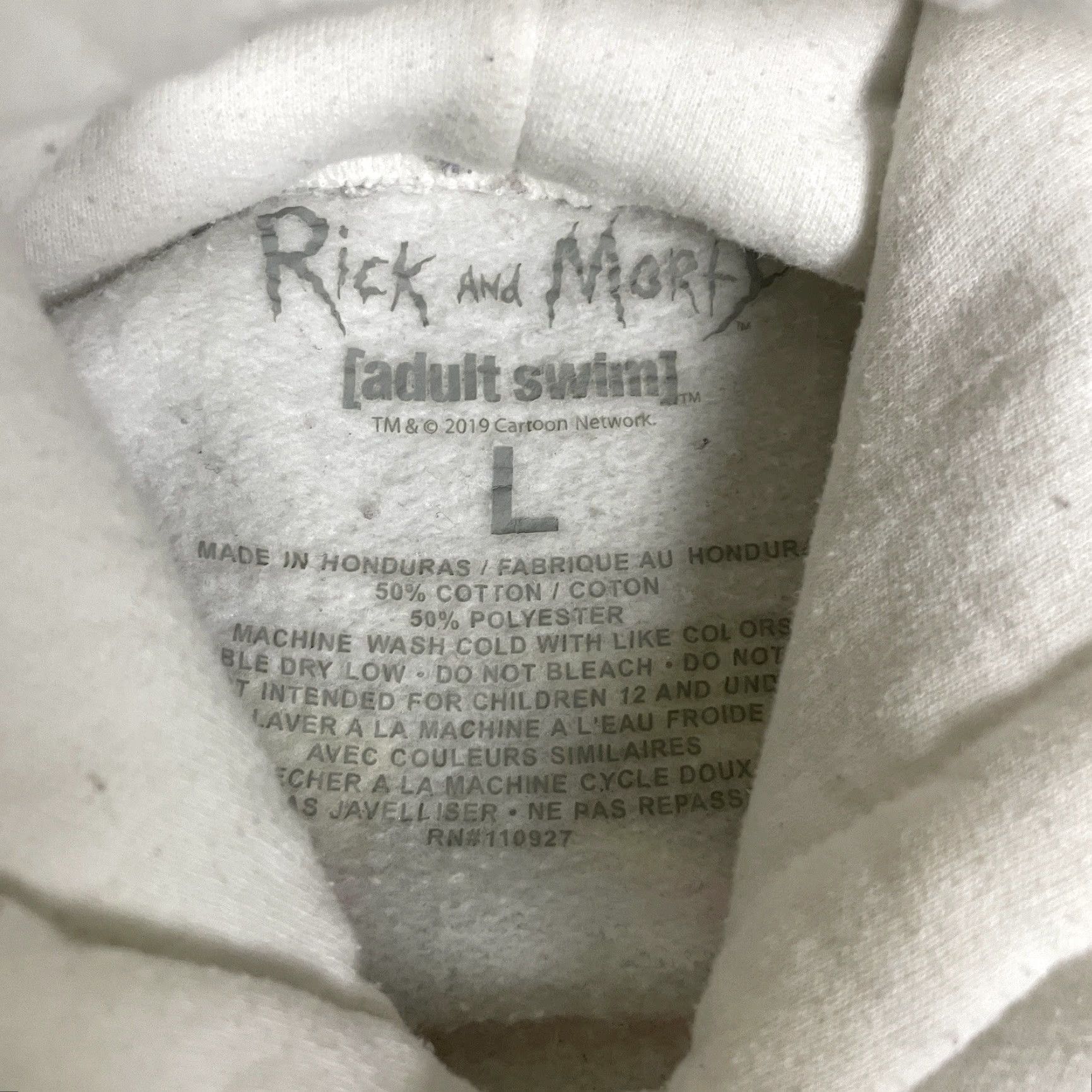 Swims VINTAGE Rick And Morty Sweatshirt Mens Large White Adult Swim Hoodie Size US L / EU 52-54 / 3 - 6 Thumbnail