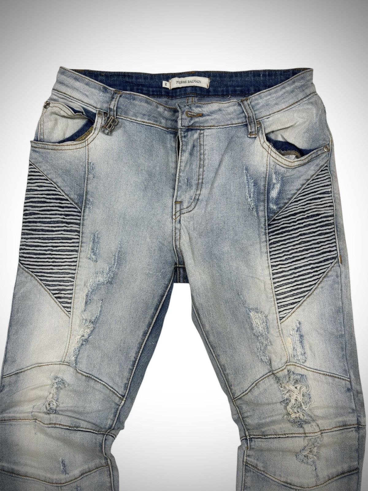 Pierre Balmain Pierre Balmain - Distressed Biker’s Jeans Size US 28 / EU 44 - 2 Thumbnail