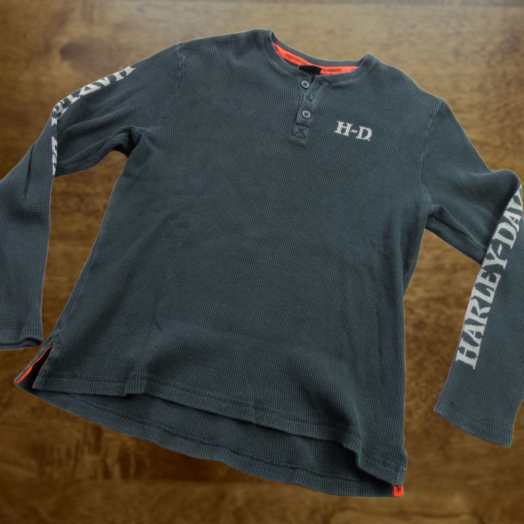 Harley Davidson Harley-Davidson Sweatshirt Mens Large Long Sleeve Henley Crew Neck Black Size US L / EU 52-54 / 3 - 1 Thumbnail