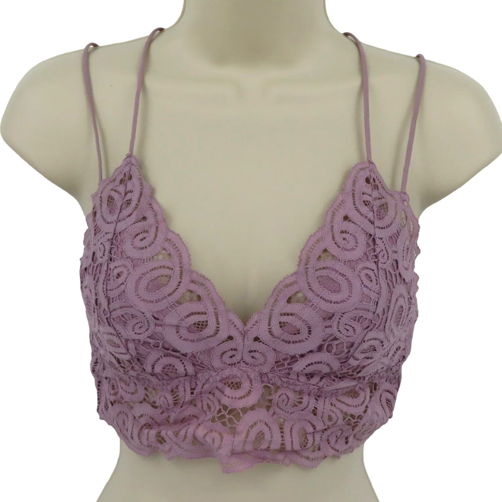 Vintage PINK Victorias Secret Bra Bralette Wireless Lined Strappy Medium Purple One Size M Womens Size ONE SIZE - 2 Thumbnail