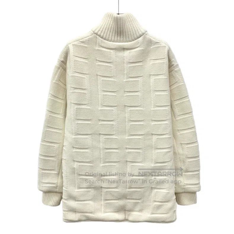 Hermes Hermes Ivory Texture Wool Stand Collar Zipper Long Sleeve Size XXS / US 00 / IT 34 - 2 Thumbnail