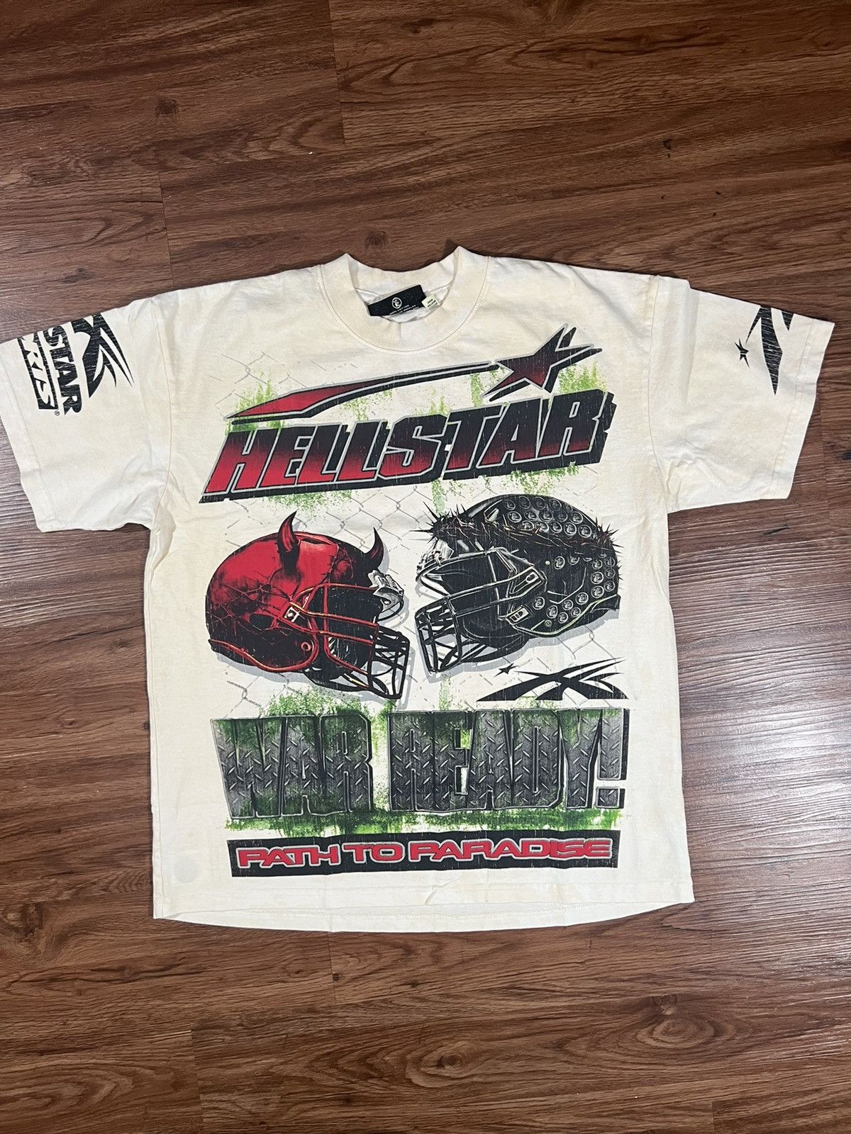 image of Hellstar War Ready Tee in Beige, Men's (Size Large)