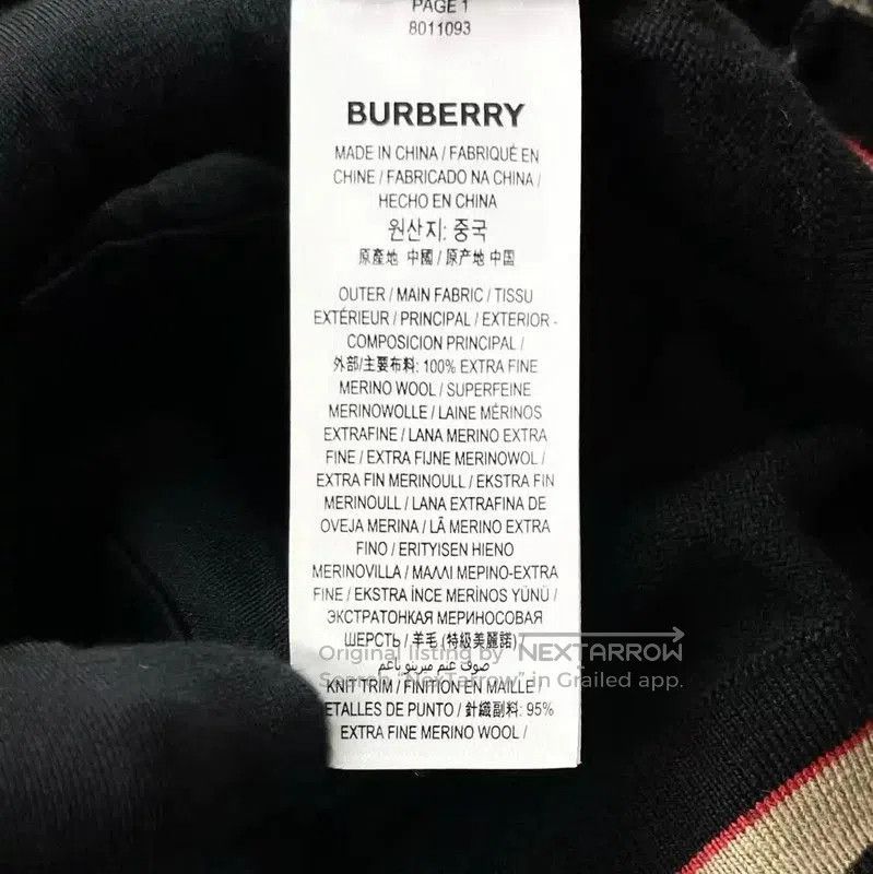 Burberry Burberry Black Striped Wool Short Sleeve T-shirt. Size XS / US 0-2 / IT 36-38 - 3 Thumbnail