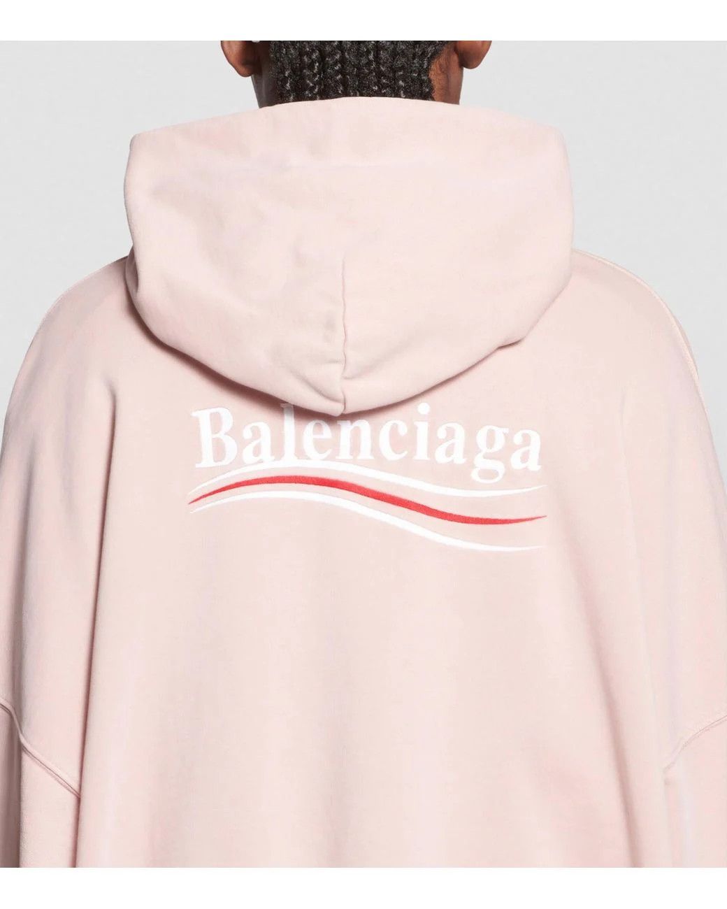 Balenciaga o1srvl11e0325 Political Campaign Hoodie Oversized Light Pink Size XS / US 0-2 / IT 36-38 - 3 Thumbnail