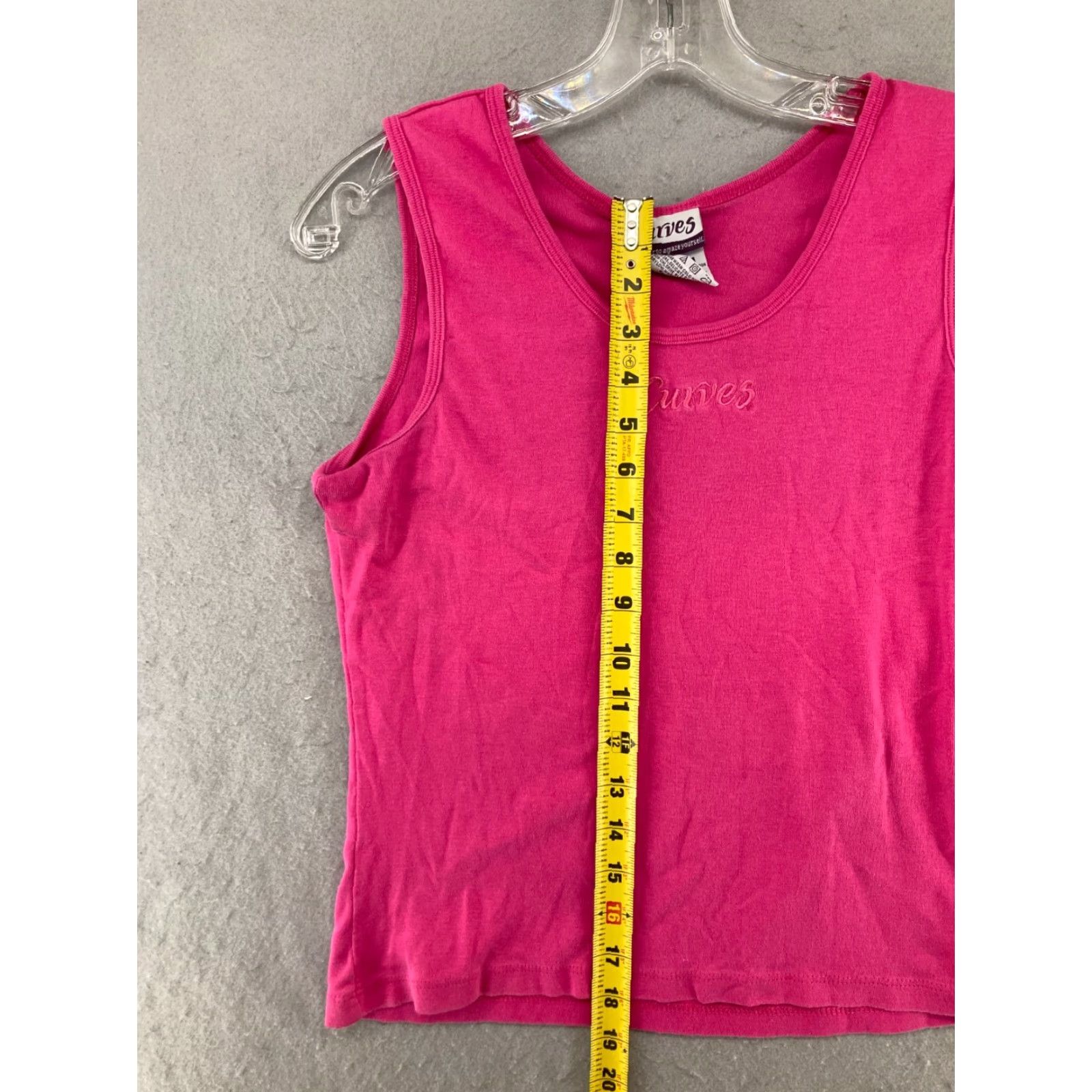 Pinko VINTAGE Curves Tank Women M Pink Slim 100% Cotton Sleeveless Scoop Neck Pullover Athletic Activewear Short? Size M / US 6-8 / IT 42-44 - 3 Thumbnail