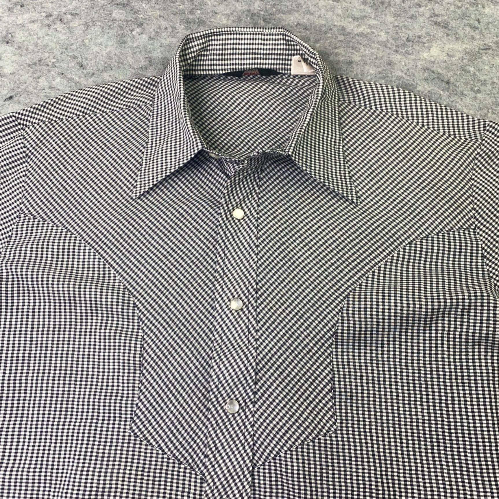 Vintage VINTAGE Campus Shirt Mens L Grey Check Gingham Western Casual Button-Up Size US L / EU 52-54 / 3 - 2 Thumbnail
