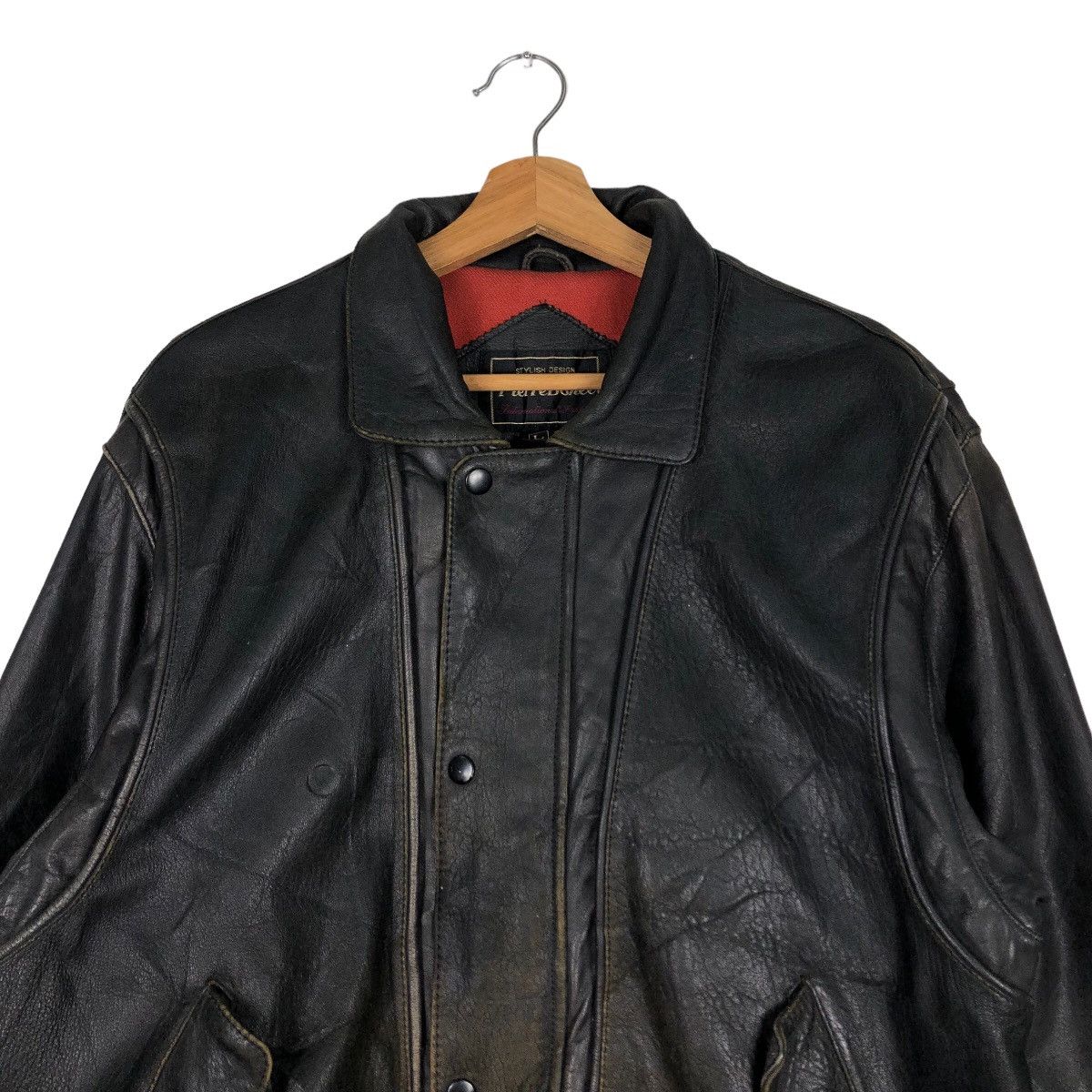 Japanese Brand 🔥Vtg Bomber Genuine Leather Jacket Fly Pierre Bonee Japan Size US L / EU 52-54 / 3 - 3 Thumbnail
