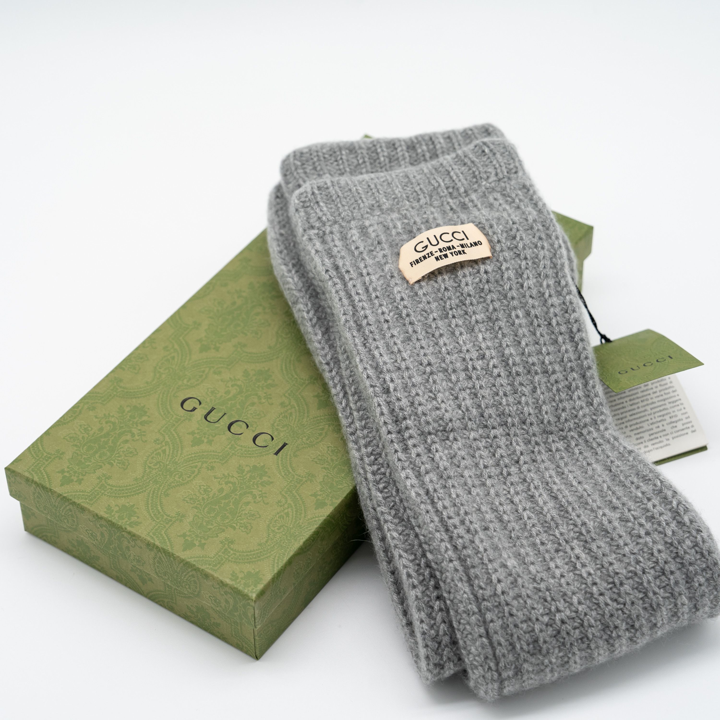 Gucci M Gucci Knit Cashmere Leg Warmers Grey Size ONE SIZE - 7 Thumbnail