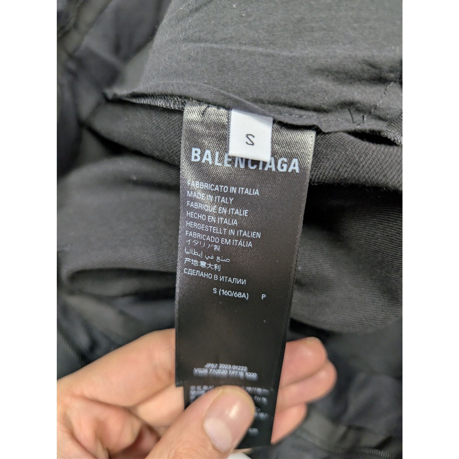 Balenciaga o1rshd1 Unisex Dry Wool Twill Tailored Pants in Black Size US 30 / EU 46 - 16 Thumbnail