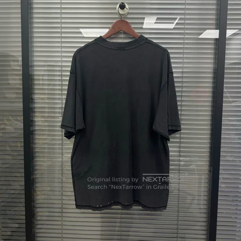 Balenciaga Balenciaga Washed black gray stitching raw edge short-slee Size US L / EU 52-54 / 3 - 2 Thumbnail