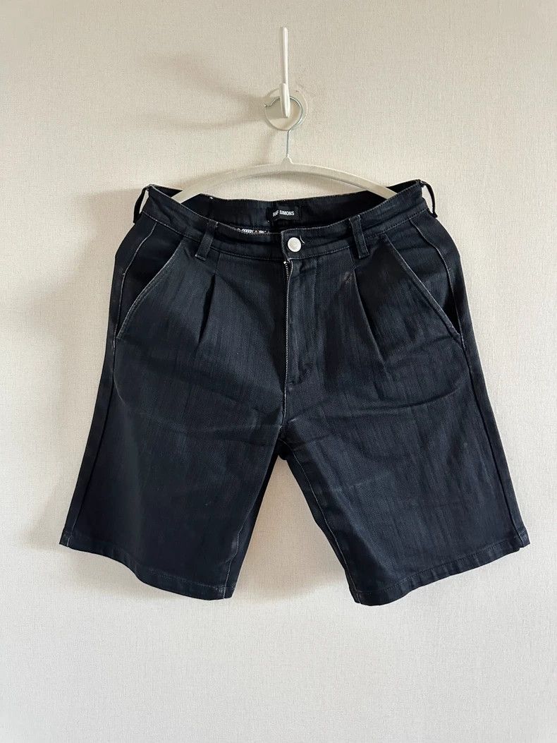 Raf Simons Raf simons Classic black and white LOGO black denim shorts Size US 28 / EU 44 - 2 Thumbnail