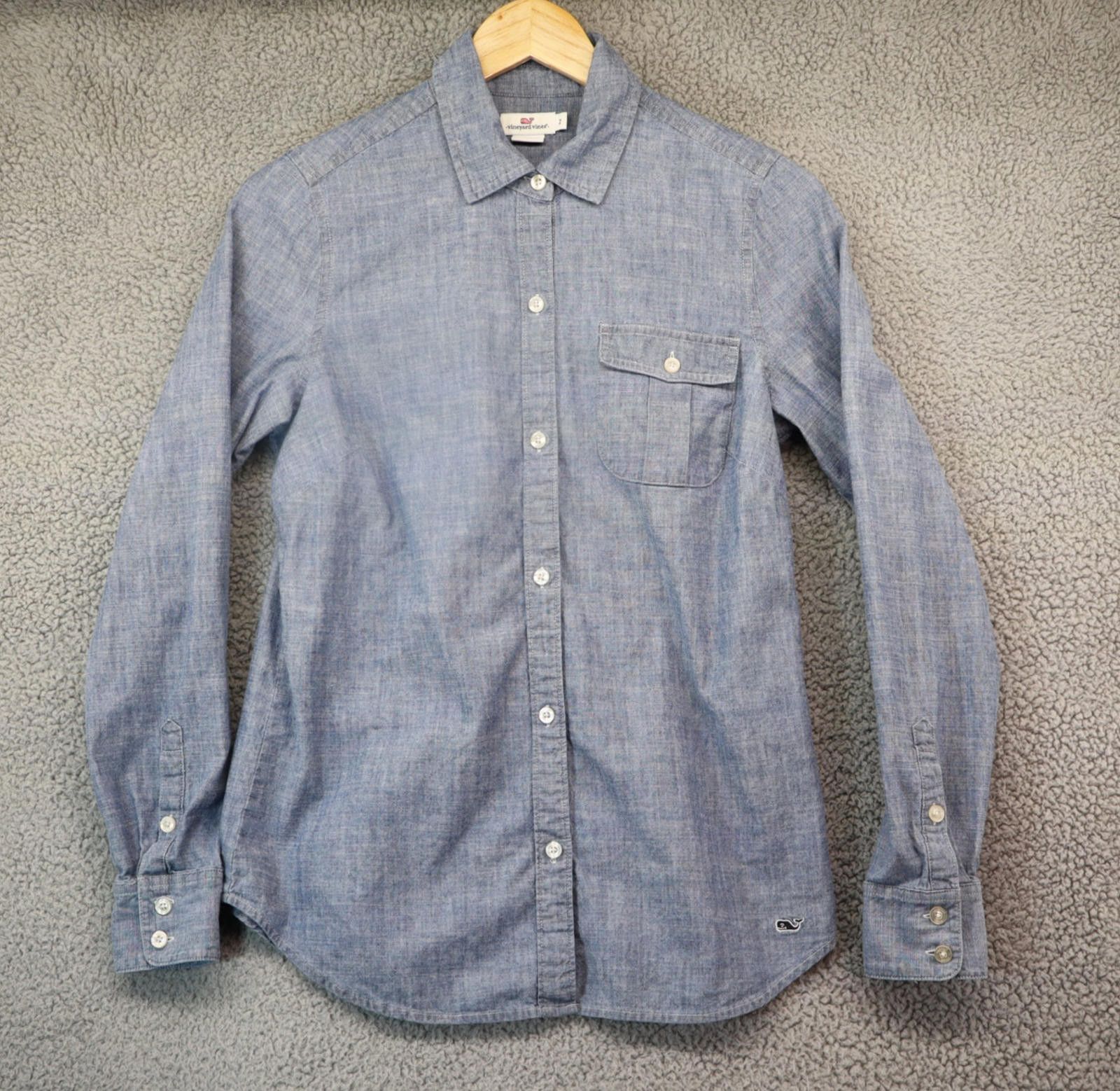 Vineyard Vines Vineyard Vines Shirt Chambray Button Up Womens Size 2 Blue Size XS / US 0-2 / IT 36-38 - 1 Thumbnail