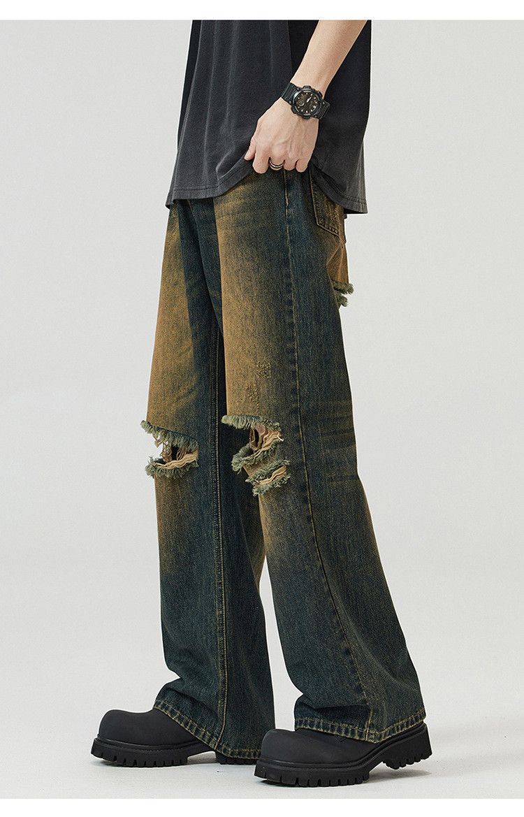 Japanese Brand × Jean Washed distressed straight loose ripped jeans Size US 32 / EU 48 - 3 Thumbnail