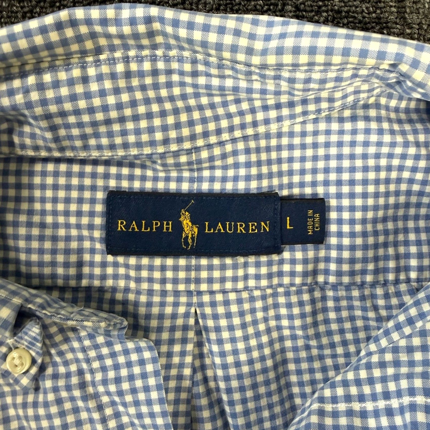 Vintage VINTAGE Polo Ralph Lauren Blue Gingham Longsleeve Button Down L Men's Shirt Size US L / EU 52-54 / 3 - 3 Thumbnail