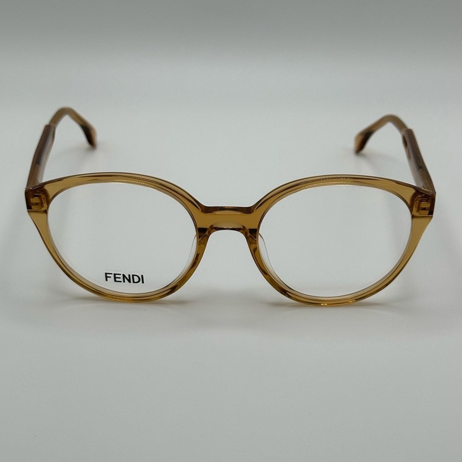 Fendi NEW FENDI FE50015I 057 Transparent Cognac Unisex Eyeglasses Size ONE SIZE - 1 Thumbnail
