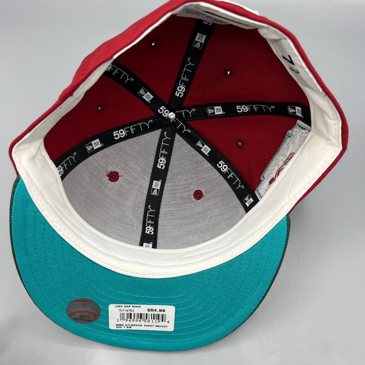 New Era Atlanta Braves Hat Men 7 3/8 59Fifty New Era Fitted Cap New Size ONE SIZE - 2 Thumbnail
