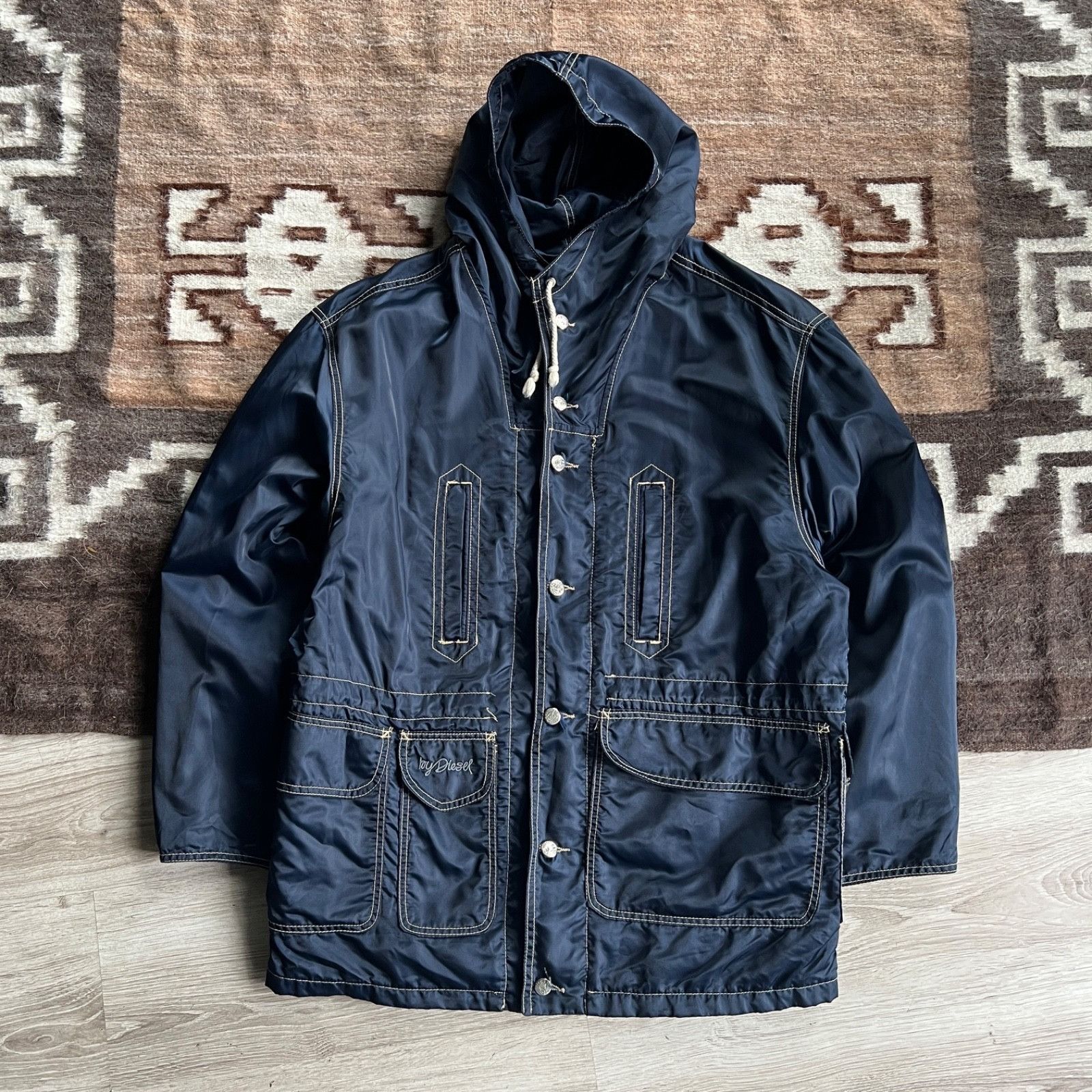 Diesel Diesel Vintage Waikiki Wonder Wear Navy Hooded Jacket Made i Size US L / EU 52-54 / 3 - 2 Thumbnail