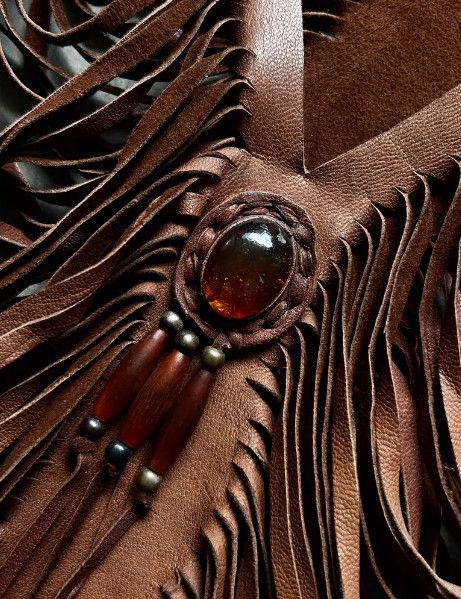 Share Spirit Homme SHARE SPIRIT Early Era Amber Openwork Goatskin Leather Vest Size US S / EU 44-46 / 1 - 7 Thumbnail