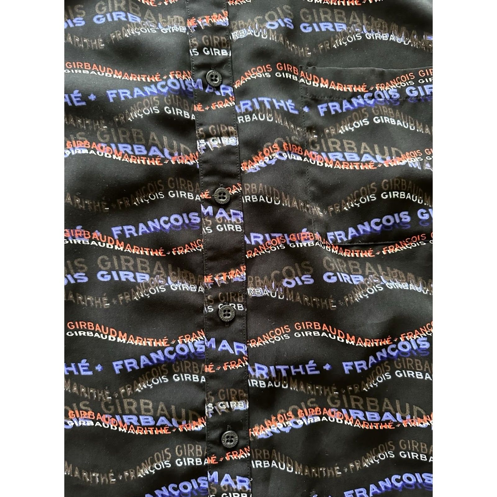 Vintage VTG 90s Le Jean De Marithe Francois Girbaud Shirt Size L AOP Spellout Button Up Size US L / EU 52-54 / 3 - 2 Thumbnail
