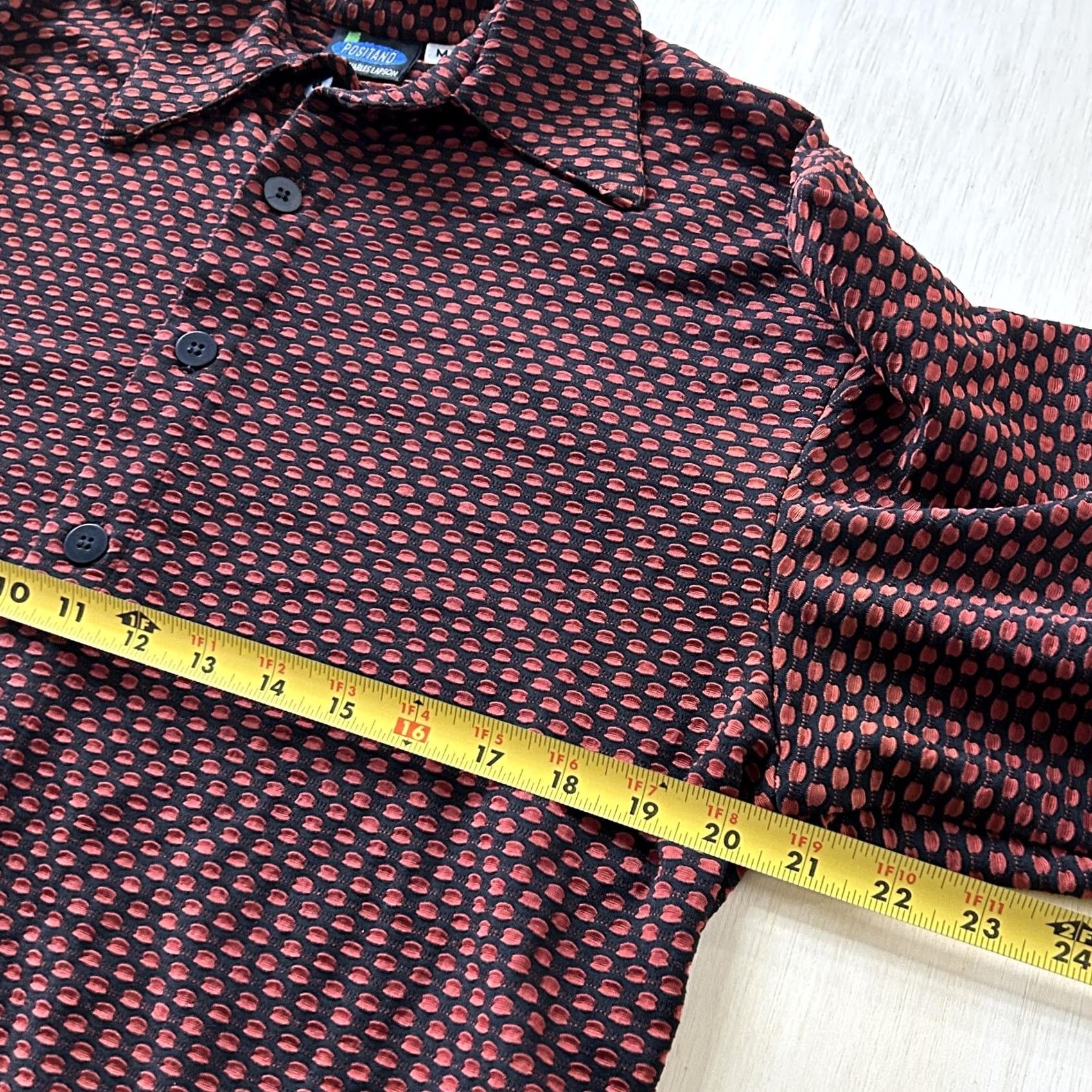 Vintage Positano Charles Lapson Shirt Mens Medium Red Geometric Button-Up Vintage 90s Size US M / EU 48-50 / 2 - 5 Thumbnail