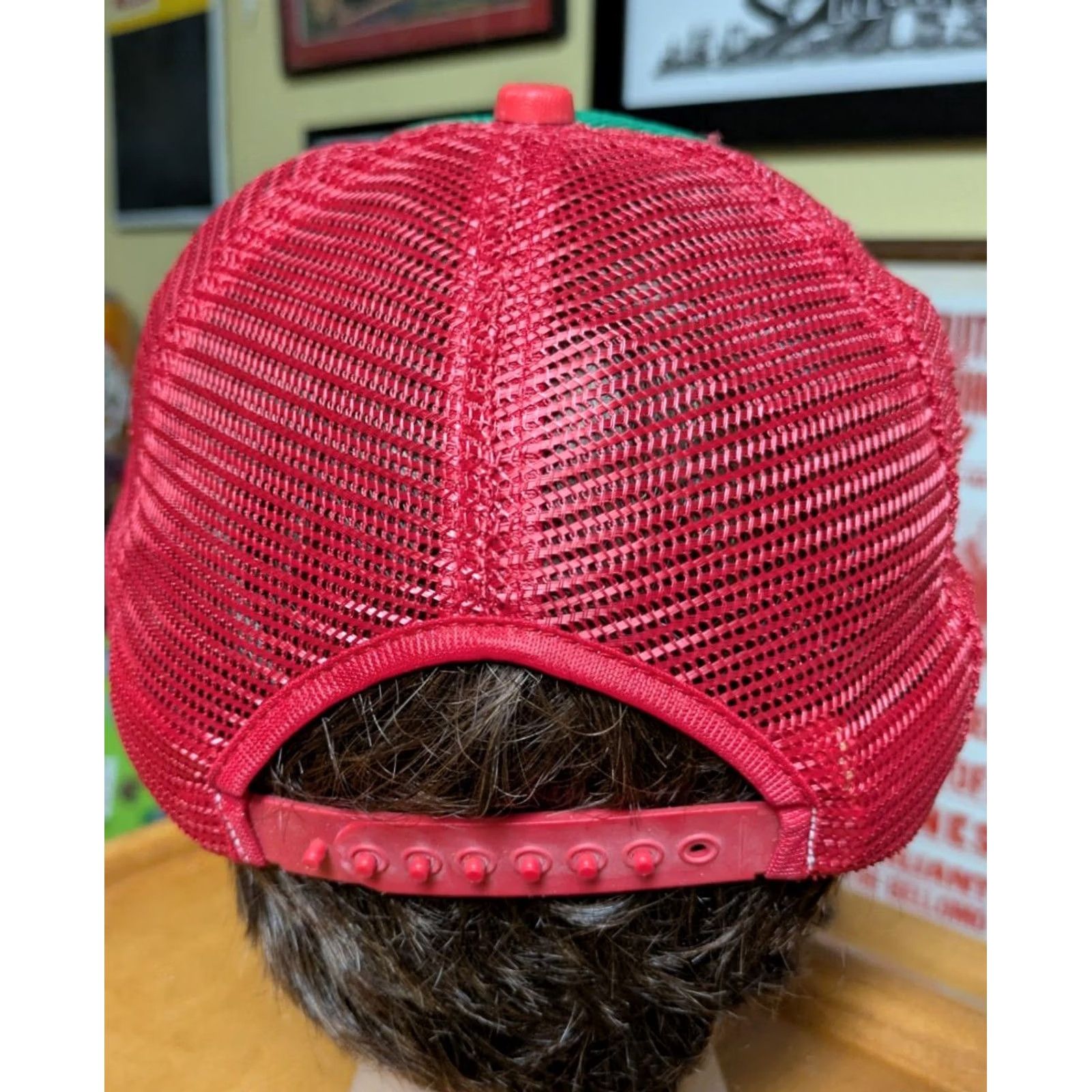 Vintage VTG Shrin er Irem Mason Logo Red Green Foam Snapback Trucker Hat Cap Men Adjustable Vintage Hat Cap Mens Size ONE SIZE - 2 Thumbnail