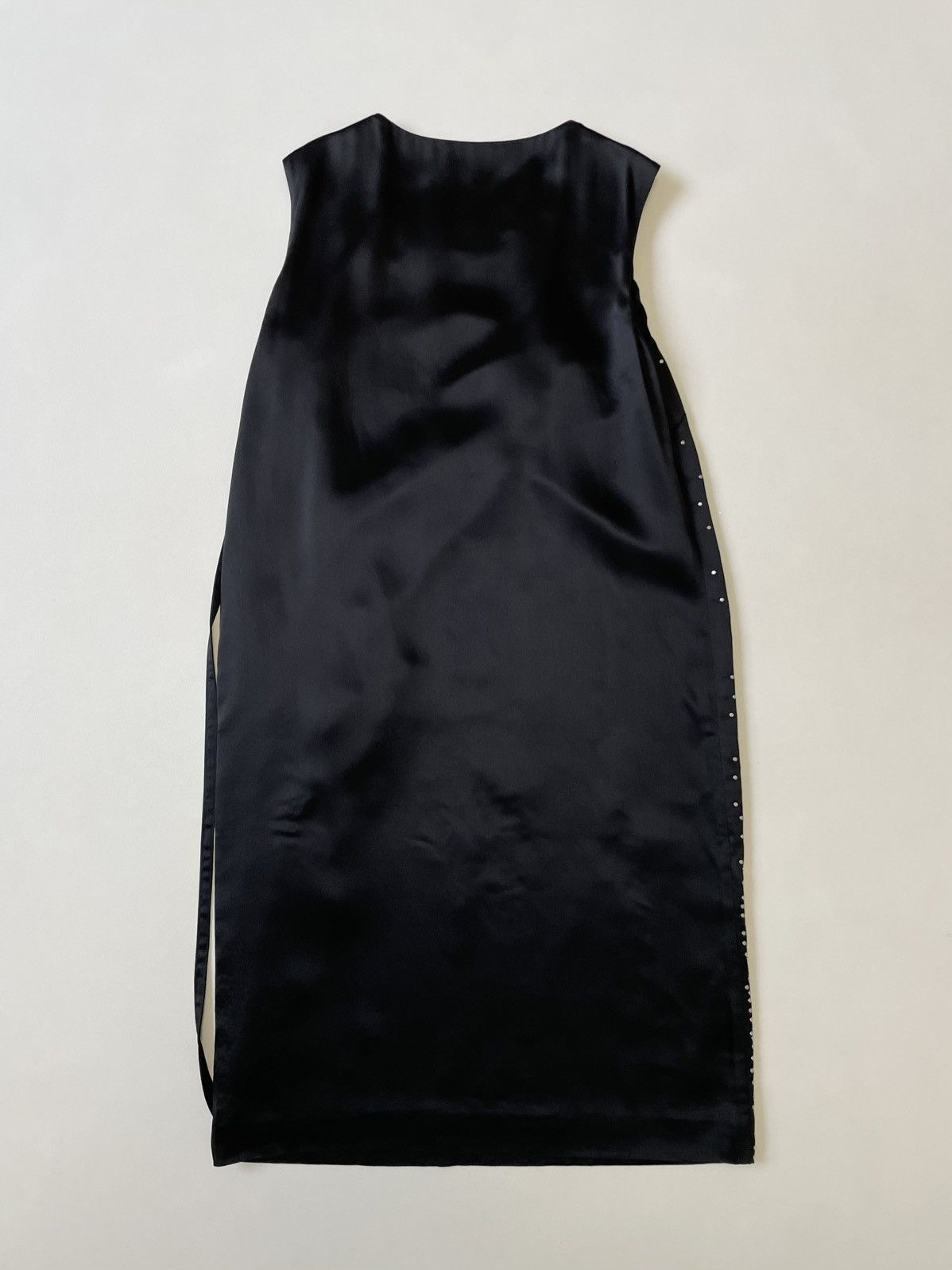 Maison Margiela S/S 12 Black Satin Metal Studded Maxi Dress Size M / US 6-8 / IT 42-44 - 15 Thumbnail