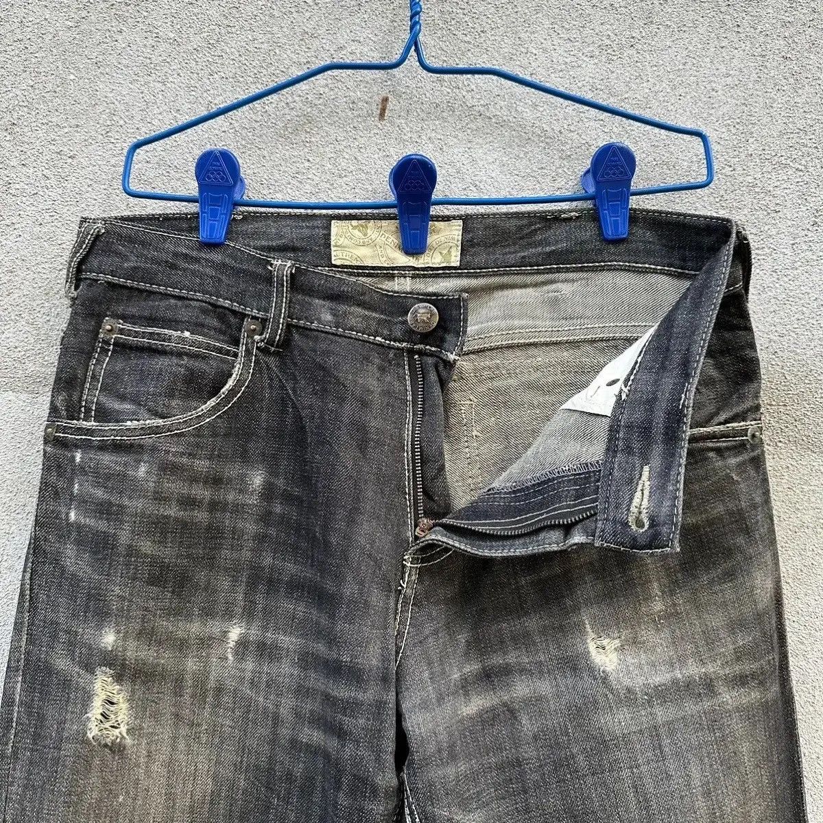 Denime DENIM LAB JEANS RIPPED JAPANESE RARE DENIM VINTAGE PANTS Size US 33 - 8 Thumbnail