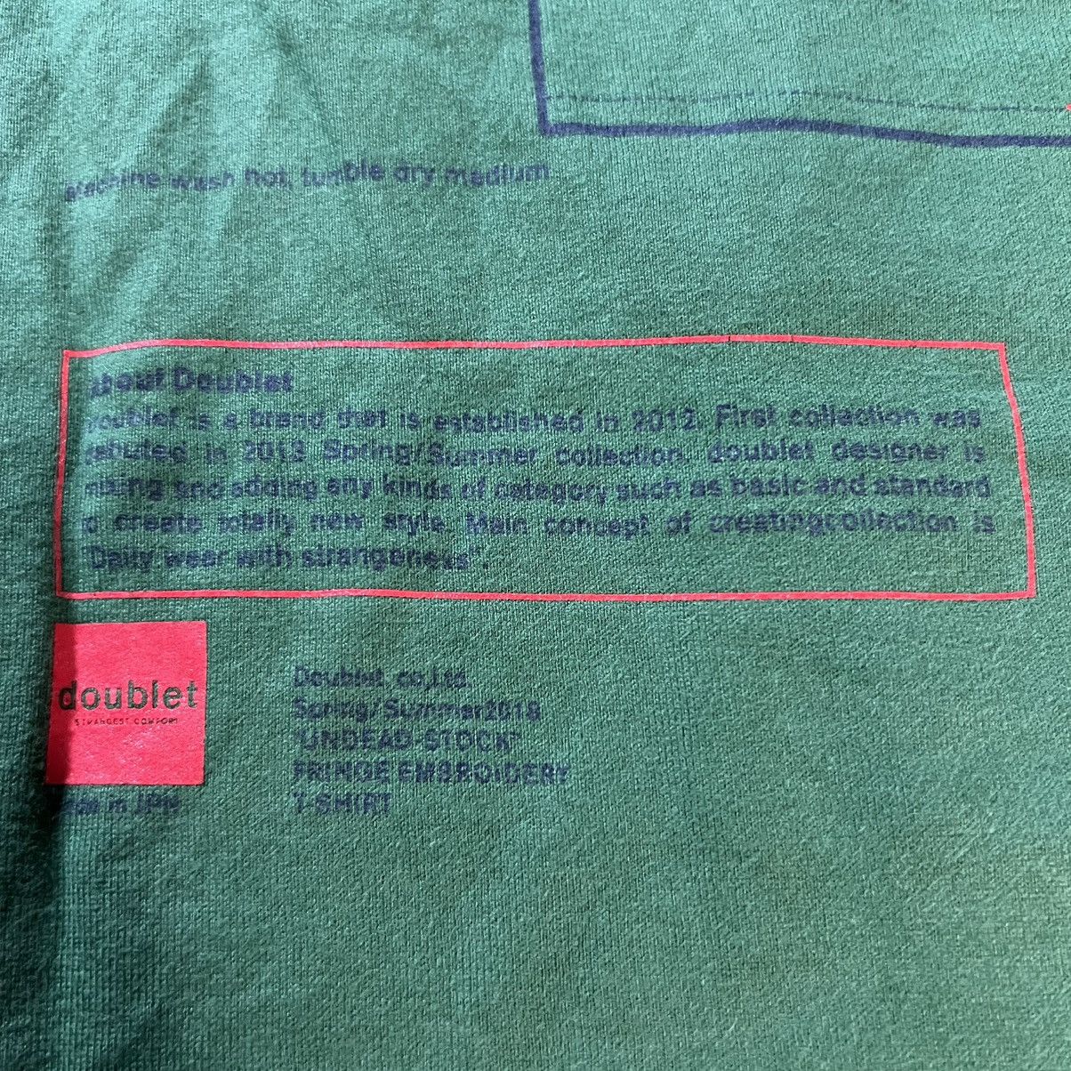 Doublet × Japanese Brand Doublet Frying Fringed Embroidered Green T-Shirt Size US M / EU 48-50 / 2 - 8 Thumbnail
