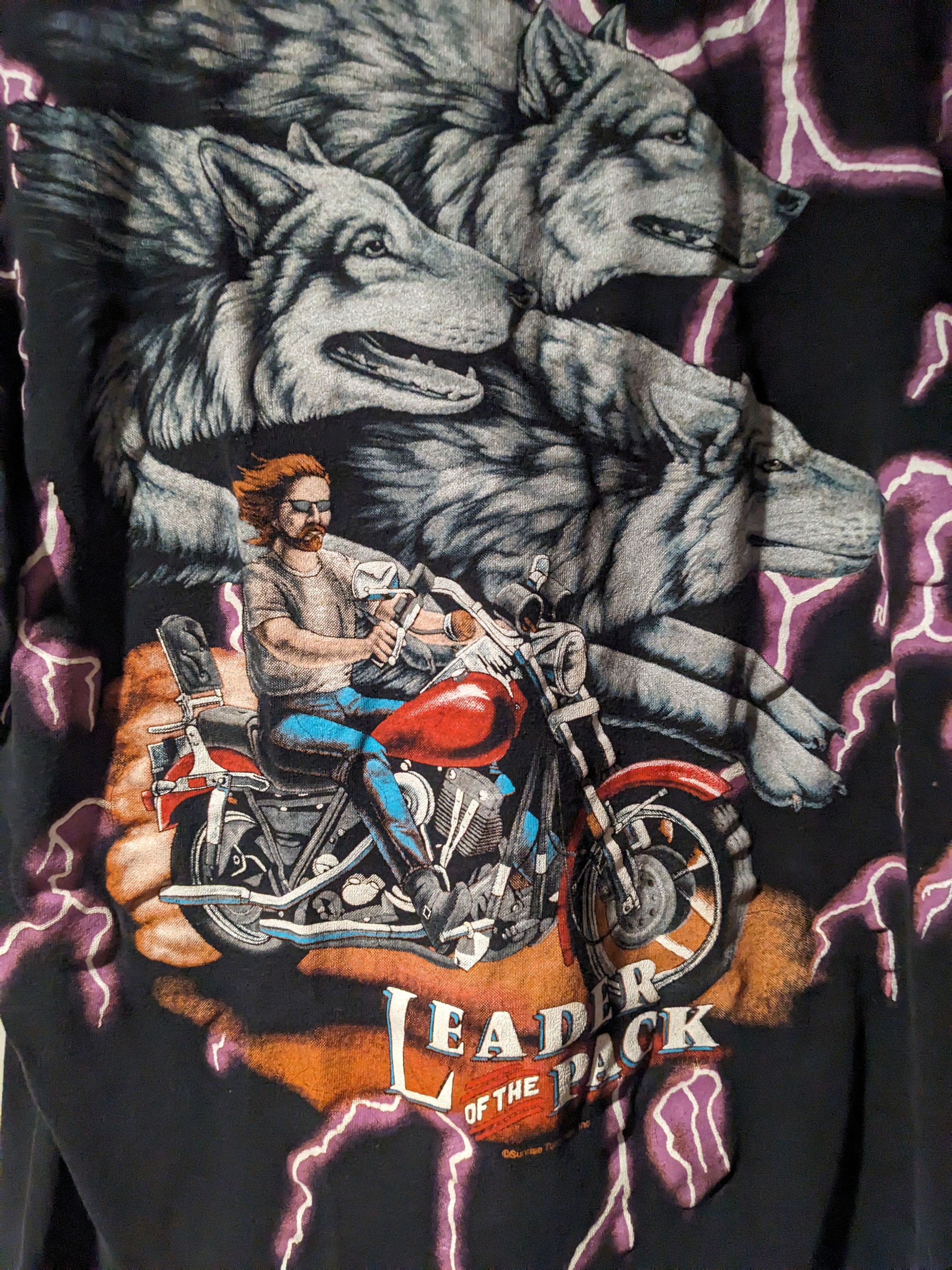 Harley Davidson Vintage 90s American Thunder Leader of the Pack T-Shirt Size US L / EU 52-54 / 3 - 2 Thumbnail