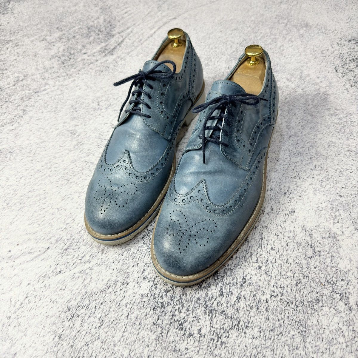 Other SF Esseffe Italy Mens Blue Leather Brogues US10 UK9 EU43 Size US 10 / EU 43 - 2 Thumbnail
