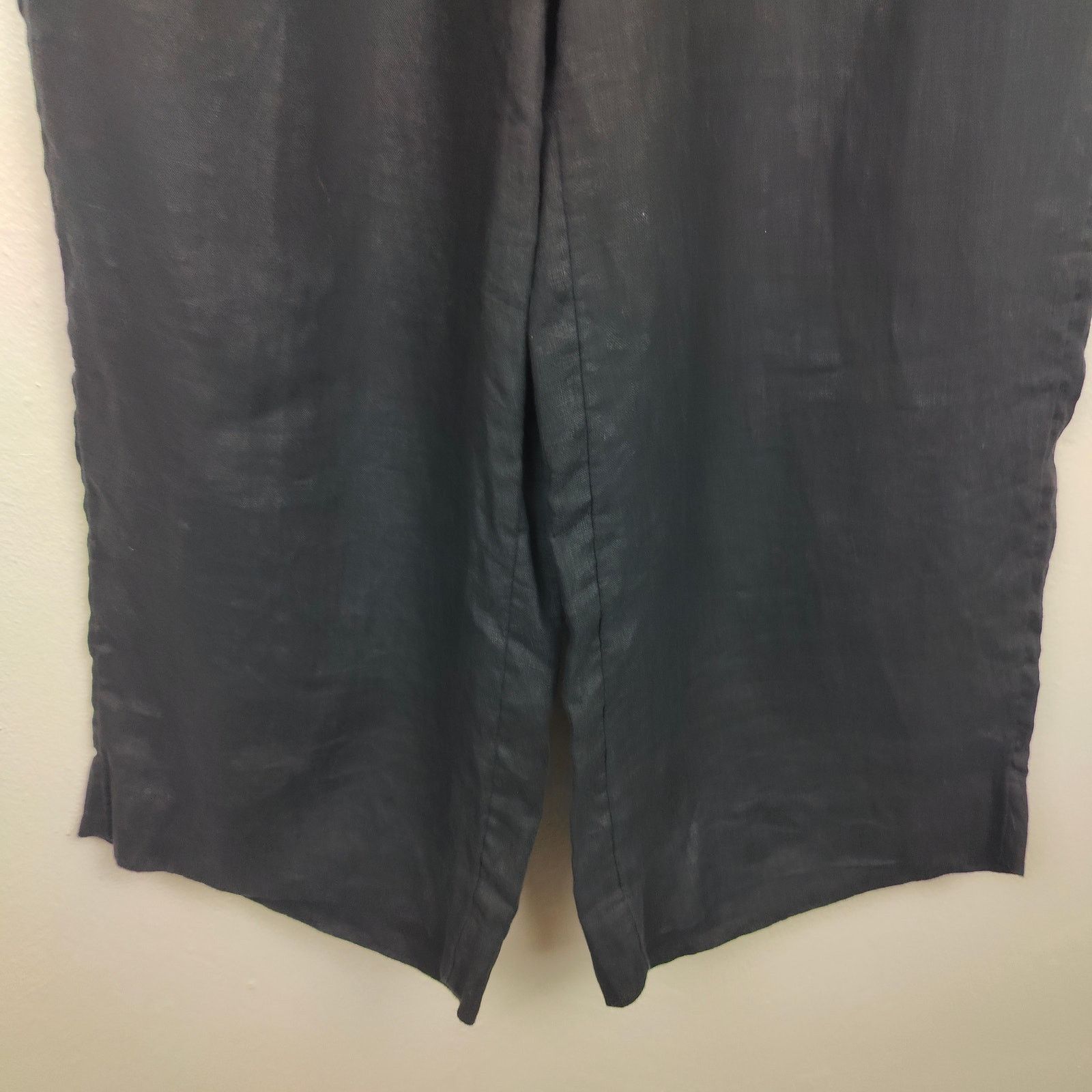 J.Crew J Crew Seaside Pants Womens Black 100% Linen Relaxed Size 29" - 3 Thumbnail